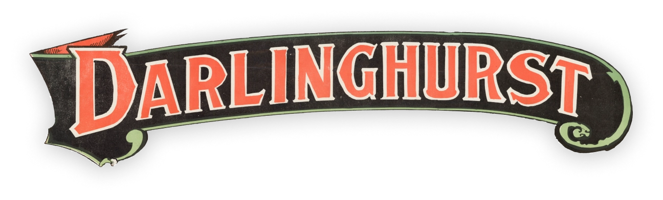 Stylised red banner with the word Darlinghurst