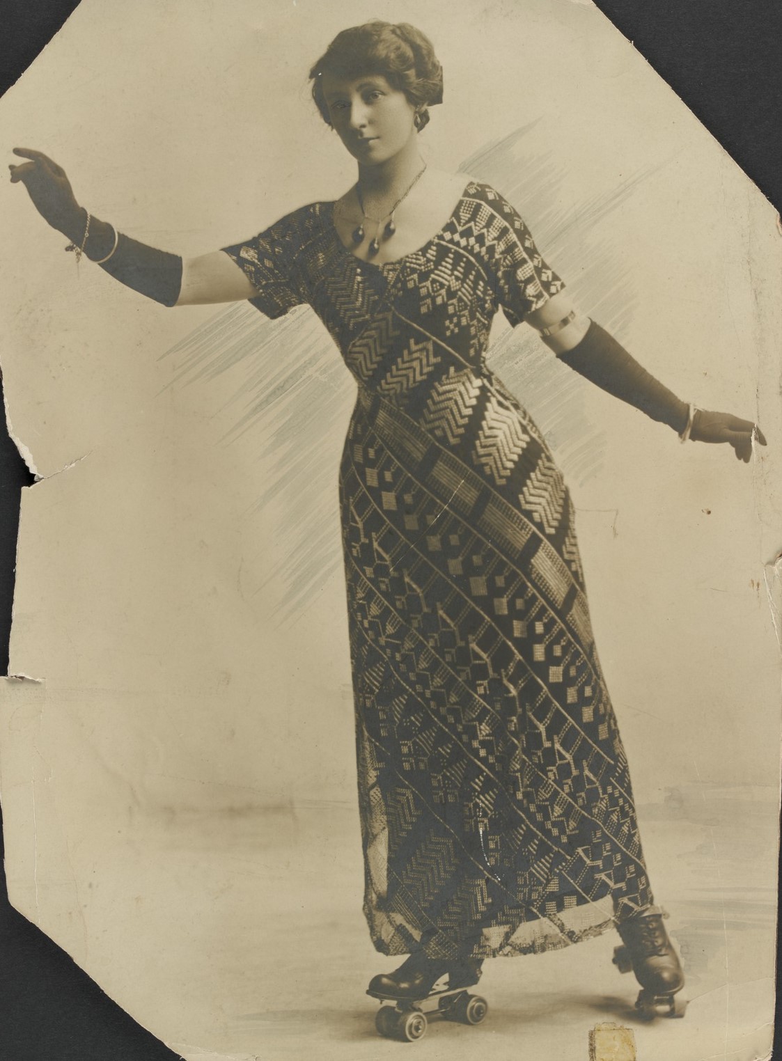 Photograph of woman roller skating