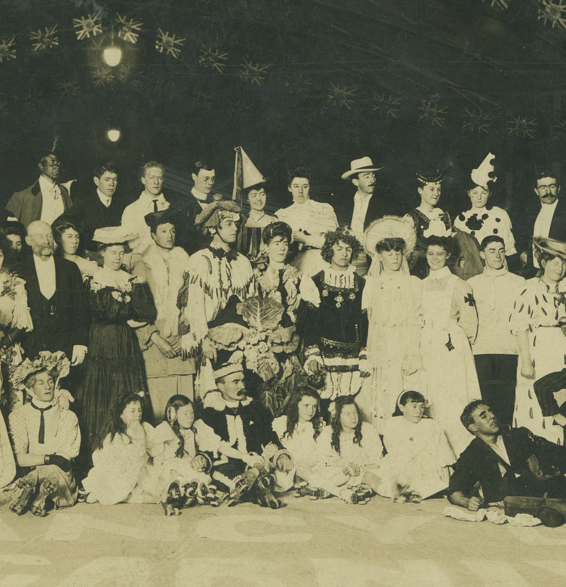 Photograph of people at roller skating carnival